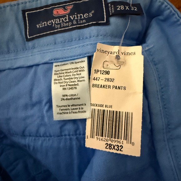 Vineyard Vines Mens Breaker Pant Slim Fit Chino 28x32 Dockside Blue Stretch Golf - Picture 4 of 6